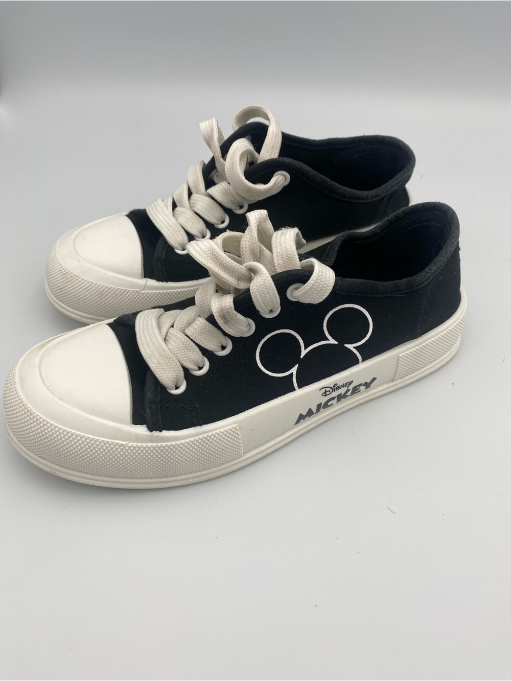 Disney Black and White Mickey Low-Top Sneakers for Kids